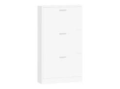 Zapatero blanco 59x17x108 cm Madera contrachapada