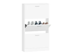 Zapatero blanco 59x17x108 cm Madera contrachapada