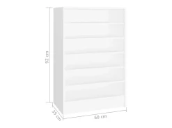 Zapatero blanco 60x35x92 cm Madera contrachapada