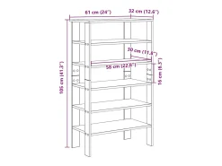 Zapatero blanco 61x32x105 cm madera de ingeniería