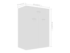 Zapatero blanco 60x35x84 cm Madera contrachapada