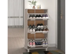 Zapatero Blanco 59,5x35x117 cm Madera de Pino