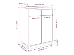 Zapatero blanco 60x35x80 cm Madera maciza de pino