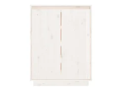 Zapatero blanco 60x35x80 cm Madera maciza de pino
