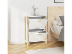 Zapatero blanco 57,5x33x80 cm Madera contrachapada