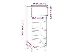 Zapatero blanco 40x36x105 cm Madera contrachapada