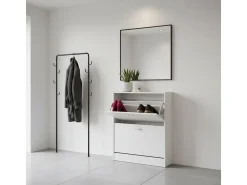 Zapatero Boreal 2 puertas abatibles 6 pares blanco 80x63x24 cm