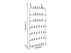 Zapatero colgante Plata 66x13x139 cm