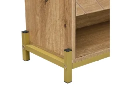 Zapatero compacto de 4 puertas con estantes abiertos - Madera - 108,5 cm - para entrada y pasillo