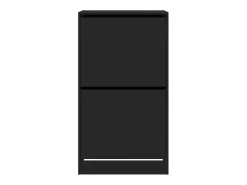 Zapatero con 2 cajones abatibles, negro, 60x42x108 cm