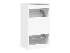 Zapatero con 2 cajones abatibles, blanco, 60x42x108 cm