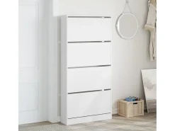 Zapatero con 4 cajones abatibles, blanco, 80 x 21 x 163,5 cm