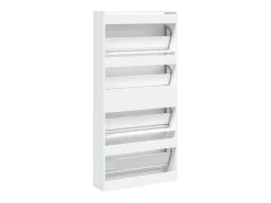 Zapatero con 4 cajones abatibles, blanco, 80 x 21 x 163,5 cm