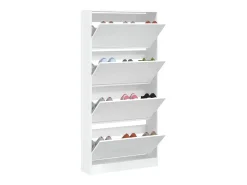 Zapatero con 4 cajones abatibles, blanco, 80 x 21 x 163,5 cm