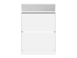 Zapatero con 2 cajones abatibles, blanco, 80x34x116 cm