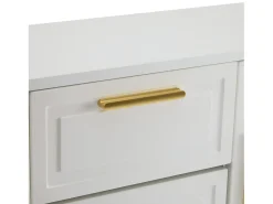 Zapatero con 2 cajones y 4 puertas - Blanco 120x24x107 cm