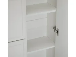 Zapatero con 2 cajones y 4 puertas - Blanco 120x24x107 cm