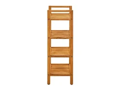 Zapatero con 4 estantes madera maciza de roble 50x27x80 cm ES203051