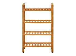 Zapatero con 4 estantes madera maciza de roble 50x27x80 cm ES203051