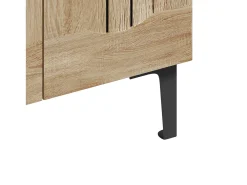Zapatero con 2 puertas - estantes regulables - Color madera y negro