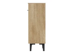 Zapatero con 2 puertas - estantes regulables - Color madera y negro
