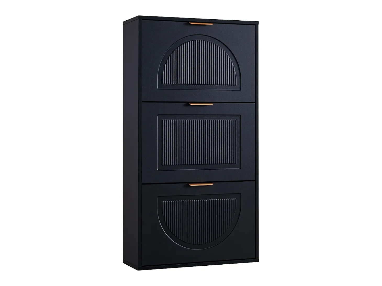 Zapatero con 3 puertas - Negro 60 x 24 x 114 cm