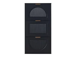 Zapatero con 3 puertas - Negro 60 x 24 x 114 cm
