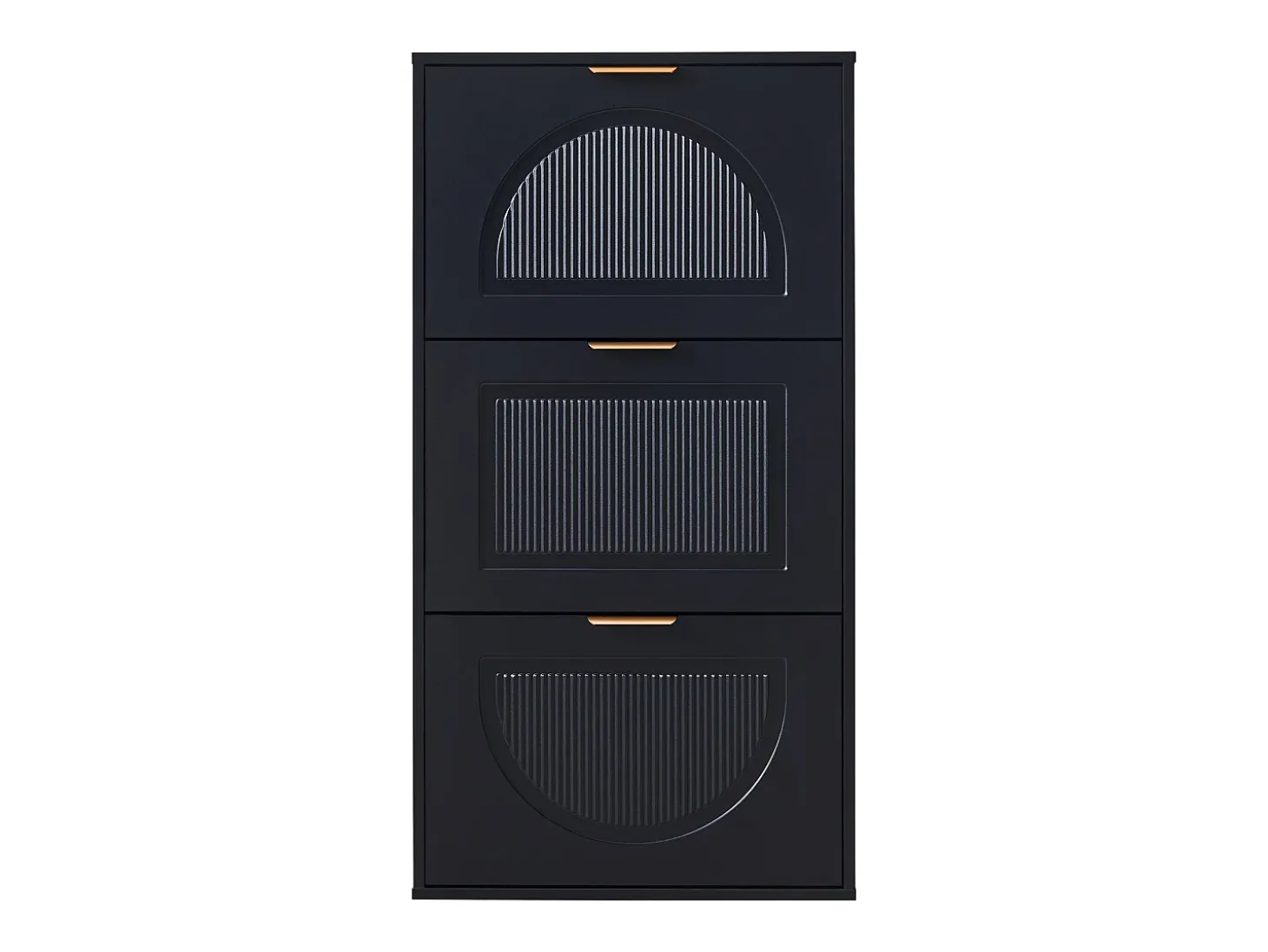 Zapatero con 3 puertas - Negro 60 x 24 x 114 cm