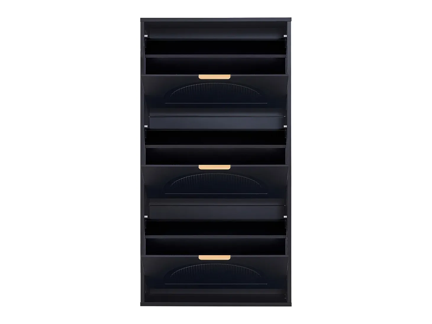 Zapatero con 3 puertas - Negro 60 x 24 x 114 cm