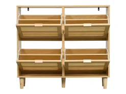 Zapatero con 4 puertas abatibles - paneles de partículas - Roble claro