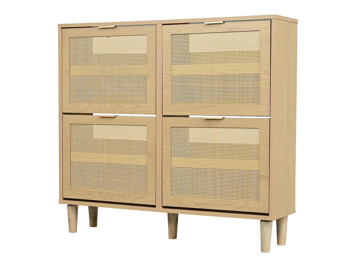 Zapatero con 4 puertas abatibles - paneles de partículas - Roble claro