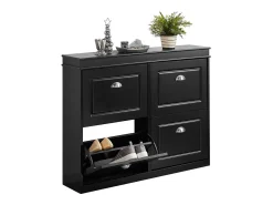Zapatero con 4 Puertas Organizador para Zapatos 105 x 24 x 82 cm ES Negro FSR79-SCH SoBuy ES