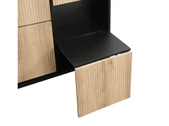 Zapatero con 3 puertas y banco oculto - Negro y natural