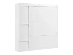 Zapatero con banco abatible, 3 estantes basculantes, almacenaje en la entrada, madera, blanco (119x24x122 cm)
