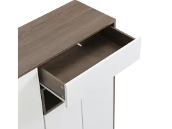 Zapatero con banco para zapatos, 3 puertas y 1 cajón, madera y blanco - para recibidores