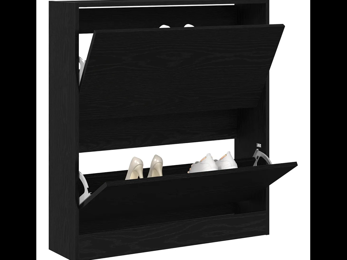 Zapatero con cajón basculante Roble negro 80x21x87,5 cm