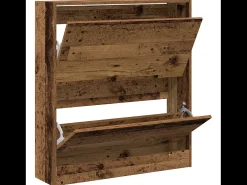 Zapatero con cajón extraíble, madera antigua, 80x21x87,5 cm