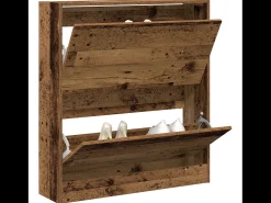 Zapatero con cajón extraíble, madera antigua, 80x21x87,5 cm