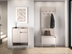 Zapatero con compartimentos y cajón – greige – 70 cm – DIOCE