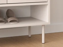 Zapatero con compartimentos y cajón – greige – 70 cm – DIOCE