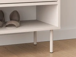Zapatero con compartimentos y cajón – greige – 50 cm – DIOCE