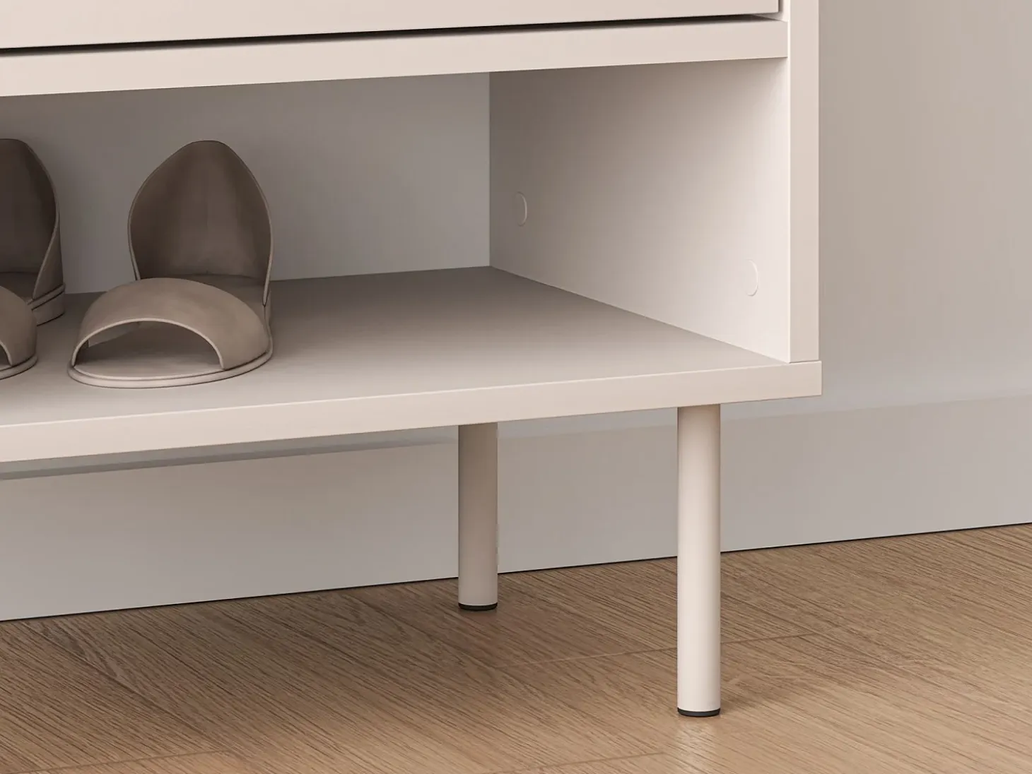 Zapatero con compartimentos y cajón – greige – 50 cm – DIOCE