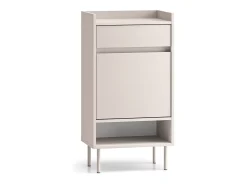 Zapatero con compartimentos y cajón – greige – 50 cm – DIOCE