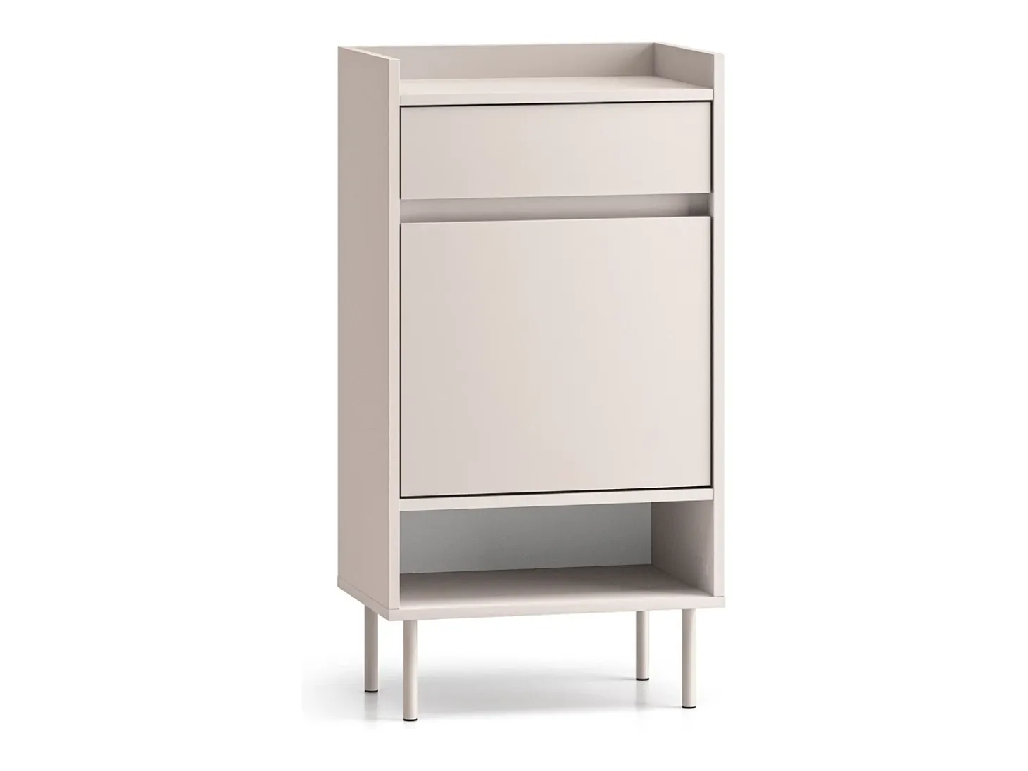 Zapatero con compartimentos y cajón – greige – 50 cm – DIOCE