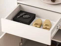 Zapatero con compartimentos y cajón – greige – 50 cm – DIOCE