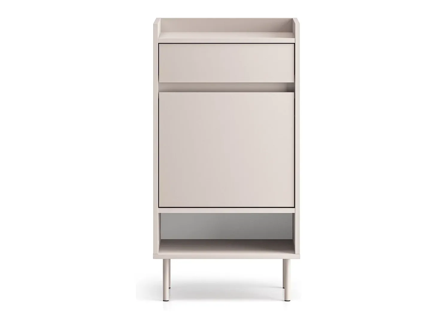 Zapatero con compartimentos y cajón – greige – 50 cm – DIOCE