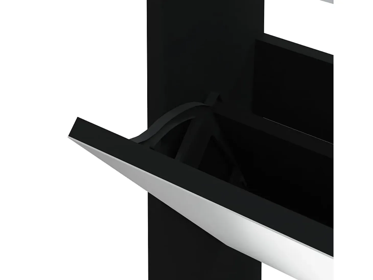 Zapatero con espejo 3 niveles Negro 63x17x102,5 cm