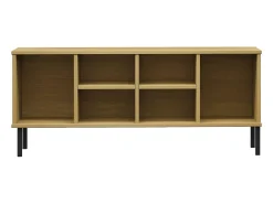 Zapatero con patas de metal Marrón 106x35x45 cm OSLO Madera