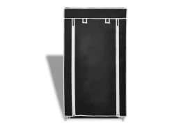 Zapatero con tapa 58 x 28 x 106 cm Tela negra