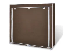 Zapatero con tapa 115 x 28 x 110 cm Tela marrón